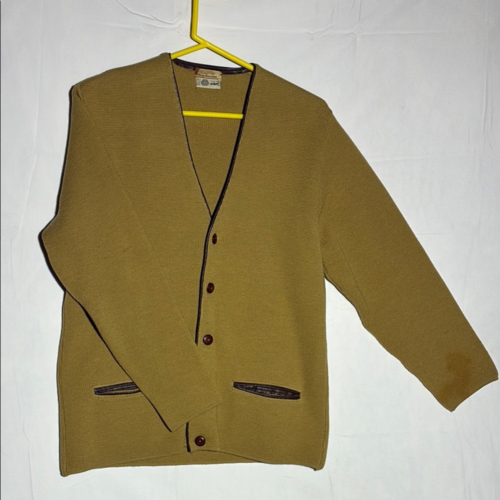 Men's Tan Cardigan Sweater